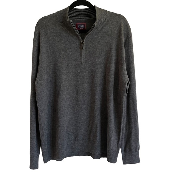 UNTUCKit Belguardo Merino Wool Quarter-Zip, Dark Gray, Size XL - Picture 5 of 10